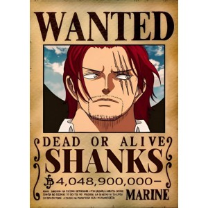 Placa Decorativa WANTED Shanks  One Piece Mod.10